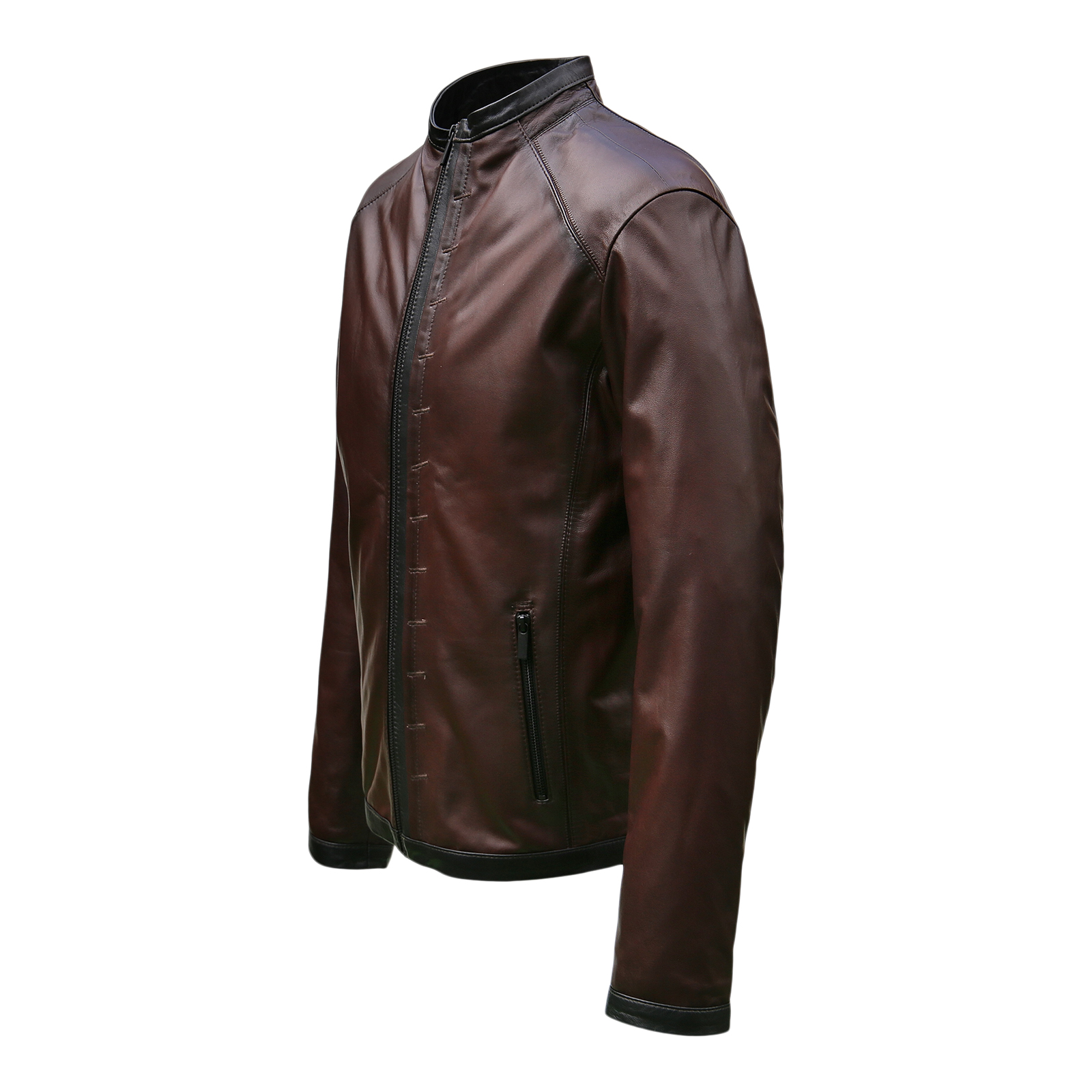 Brązowa klasyczna kurtka skórzana - ALDO